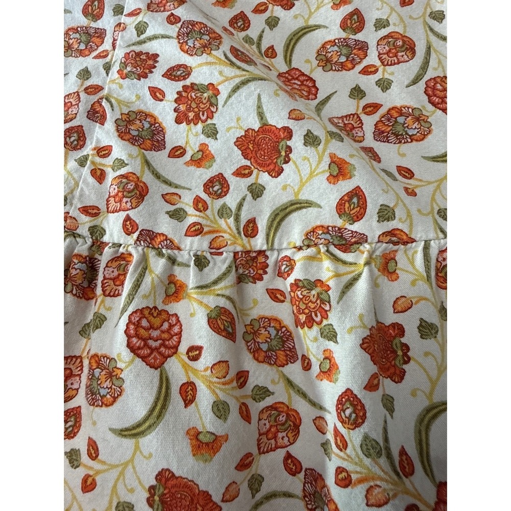 Old Navy Womens Floral Tiered Mini Dress White Orange Green Cotton Rayon Size M - Picture 2 of 10